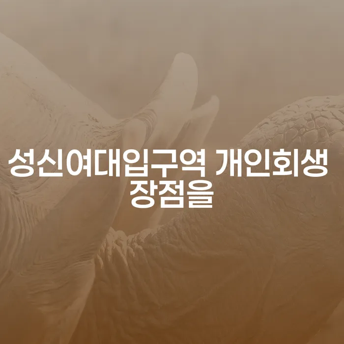 성신여대입구역 개인회생 장점을